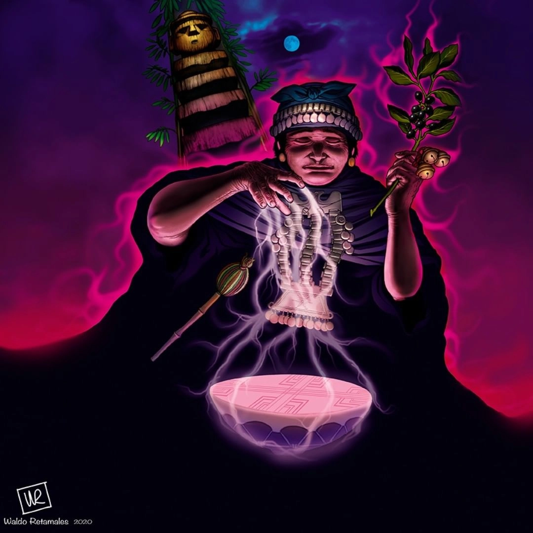 Ilustración de la baraja Chamán combo robado